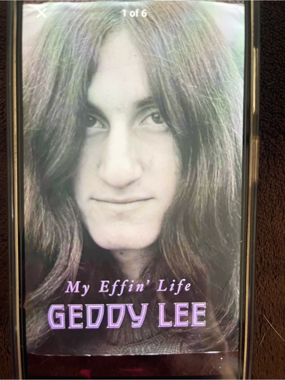 Geddy Lee 'My Effin' Life' Book Cover Poster - Purple signed + T Shirt Tour 2026